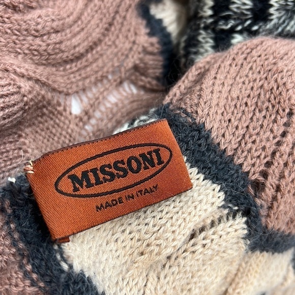 108” Missoni Cashmere Wool Blend Long Wrap Scarf Shawl - Picture 7 of 7